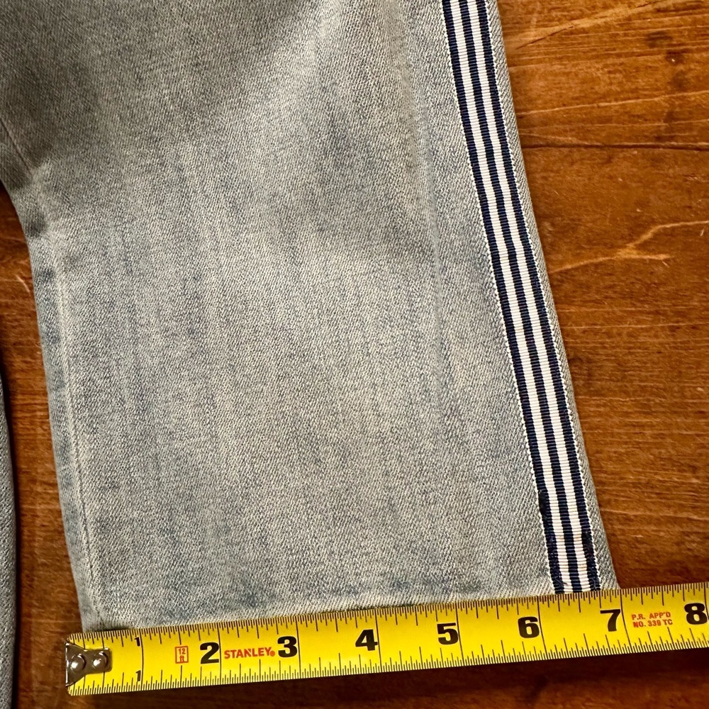 Talbots Light Wash Slightly Distressed Ribbon Striped Women's Jeans Size 10 - Picture 7 of 8